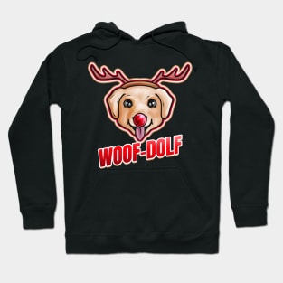 Dog Dressed As Rudolph The Reindeer Woof-dolf Christmas Hoodie